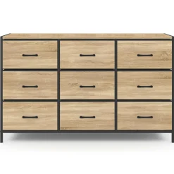 Commode avec 9 tiroirs en tissu