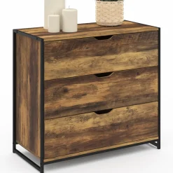 Commode design industriel 3 tiroirs avec étagère