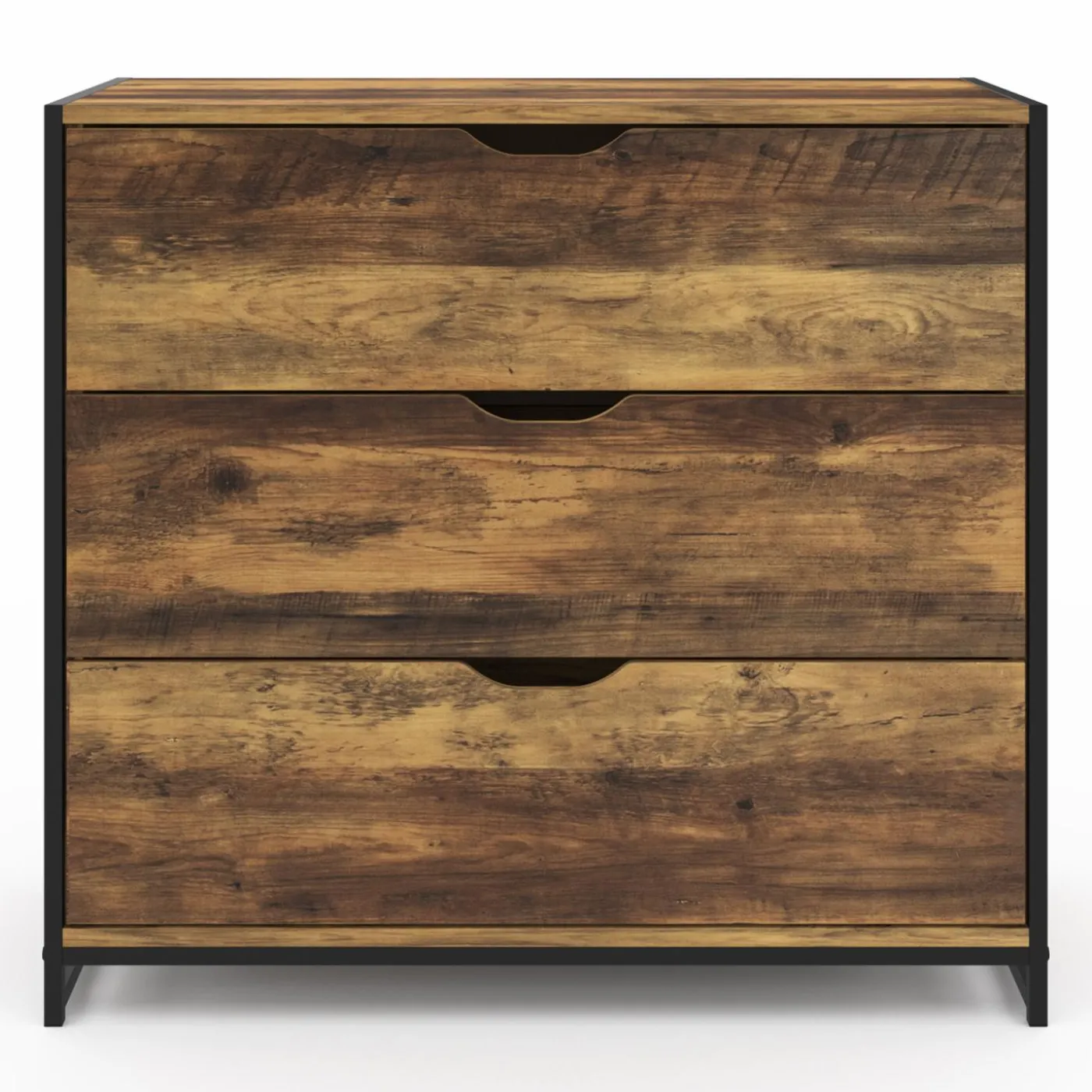 Commode design industriel 3 tiroirs avec étagère
