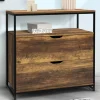 Commode design industriel 2 tiroirs avec étagère