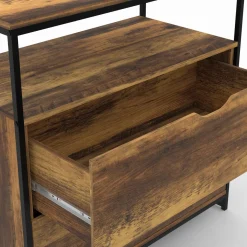 Commode design industriel 2 tiroirs avec étagère