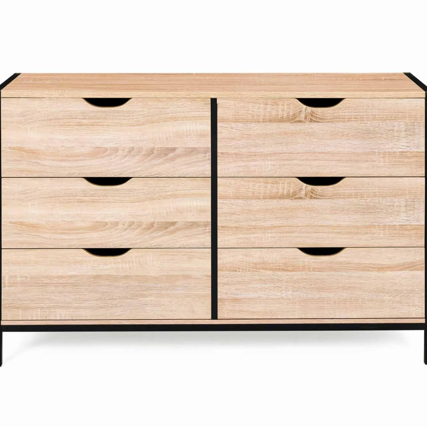 Commode design industriel 6 tiroirs 140 cm