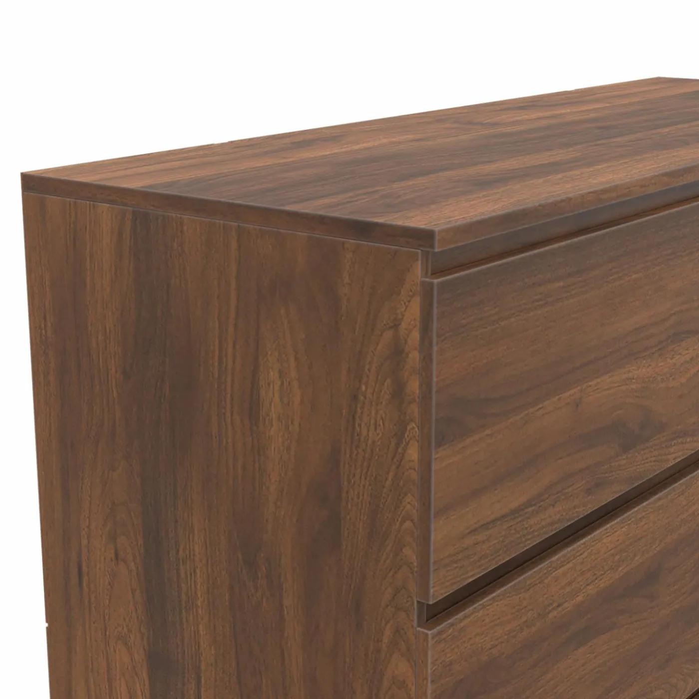 Commode en bois effet noyer avec 6 tiroirs 110 cm