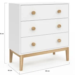 Commode enfant blanc et bois