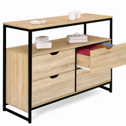 Commode industrielle 4 tiroirs et étagère
