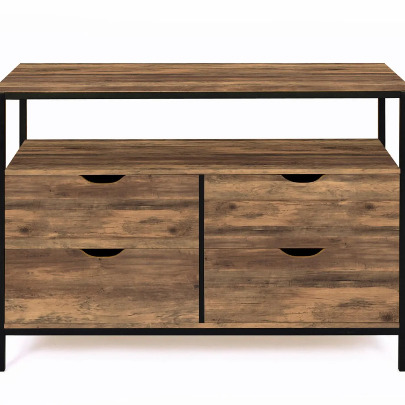 Commode industrielle 4 tiroirs avec étagère