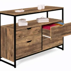 Commode industrielle 4 tiroirs avec étagère
