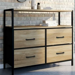 Commode industrielle 4 tiroirs en tissu