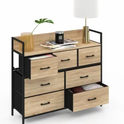 Commode industrielle avec 7 tiroirs en tissu