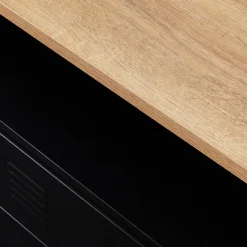 Commode industrielle portes en métal noir avec 4 tiroirs