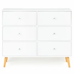 Commode scandinave 6 tiroirs bois blanc