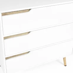 Commode scandinave blanche et bois 3 tiroirs