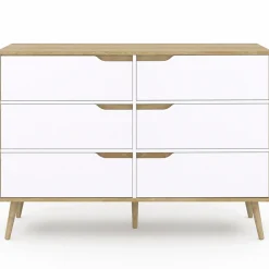 Commode scandinave bois et blanc 115cm