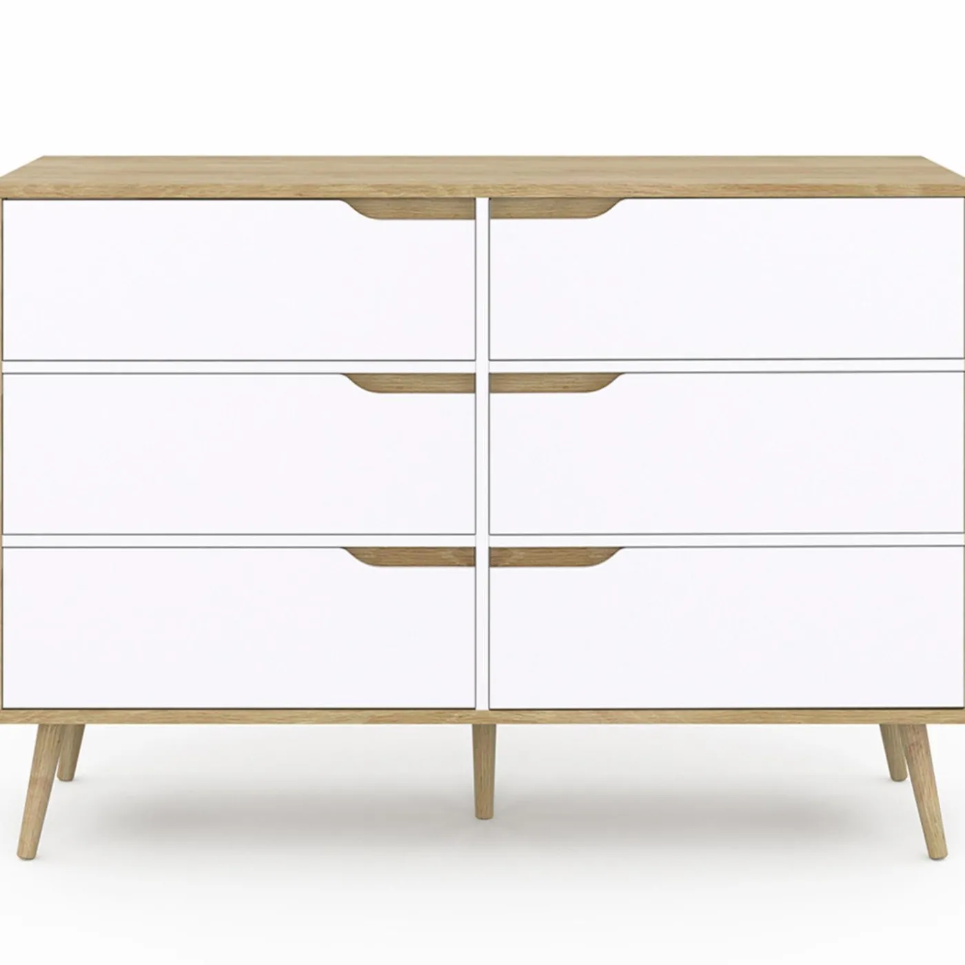 Commode scandinave bois et blanc 115cm