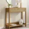 Console 1 tiroir effet naturel cannage