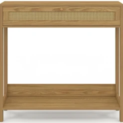 Console 1 tiroir effet naturel cannage