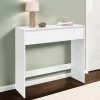 Console bois blanc 1 tiroir design moderne