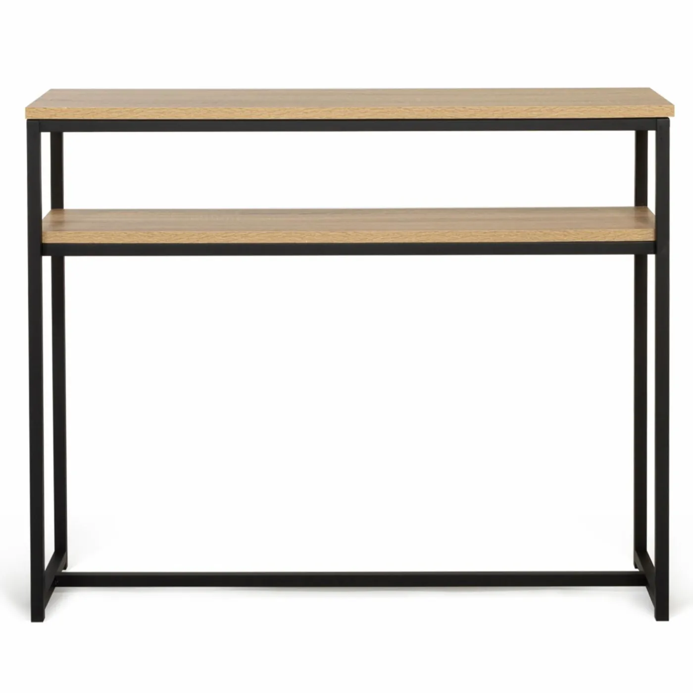 Console bois et métal double plateau 100 cm