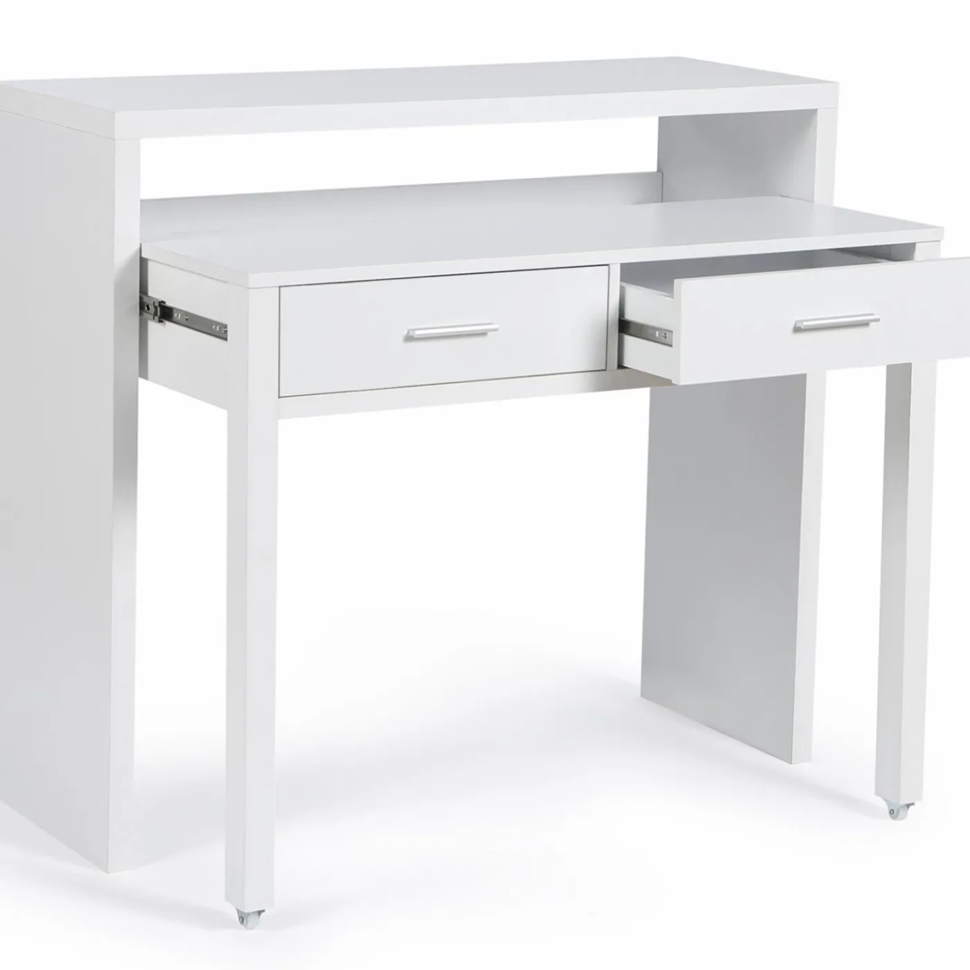 Console bureau extensible blanc