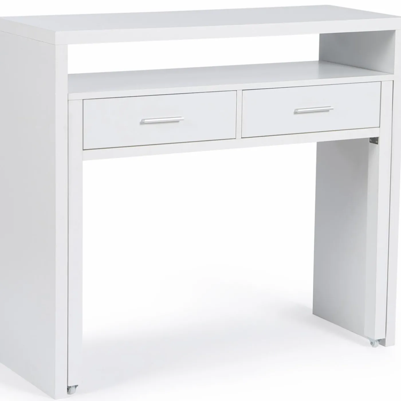 Console bureau extensible blanc