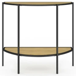 Console demi-lune industrielle avec 1 étagère