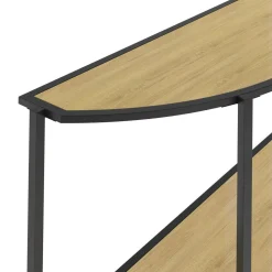 Console demi-lune industrielle avec 1 étagère