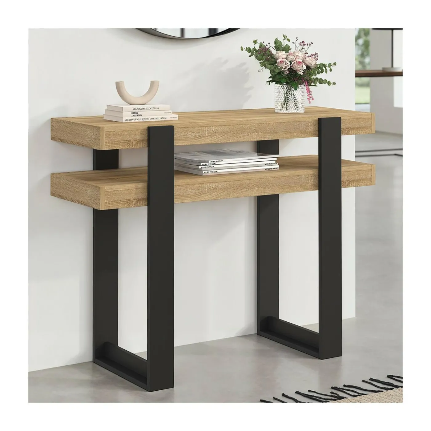 Console double bois et noir