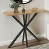 Console en bois avec pied araignée métalique noir