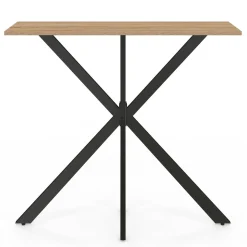 Console en bois avec pied araignée métalique noir