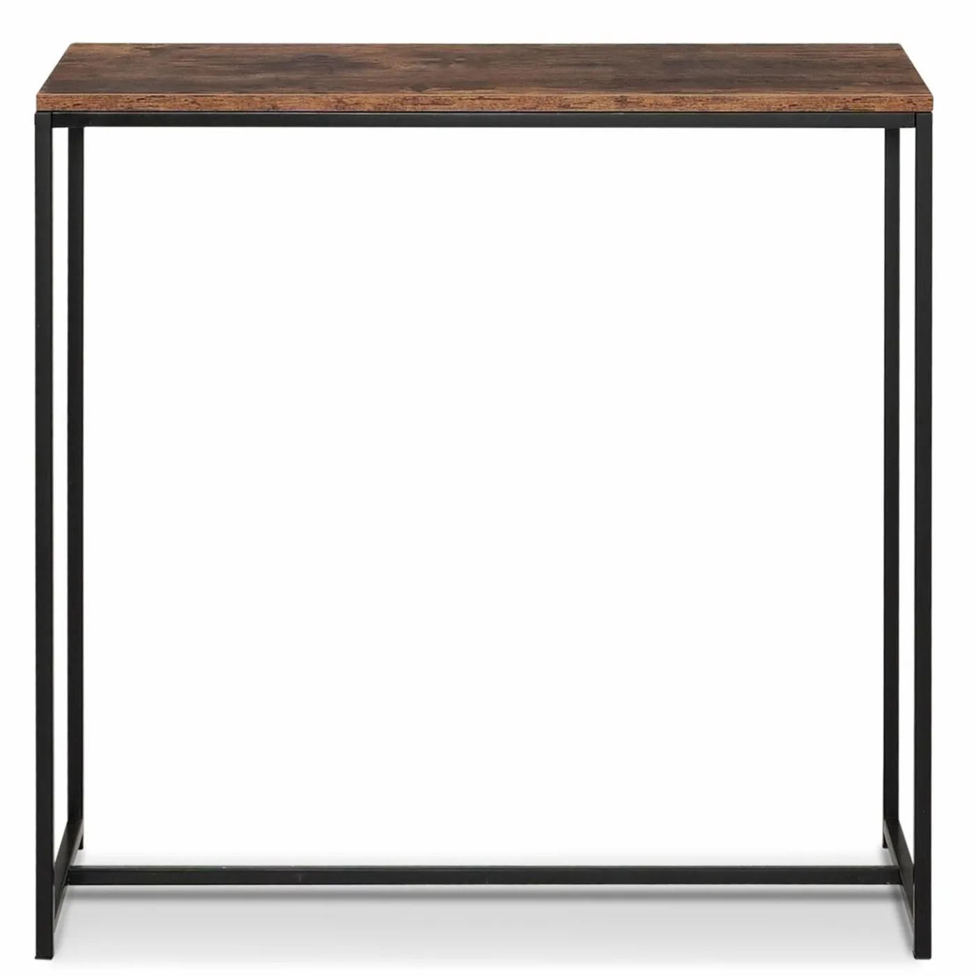 Console industrielle bois effet vieilli et métal noir