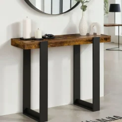 Console noire et bois effet vieilli
