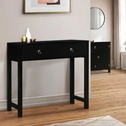 Console noire style asiatique 1 tiroir
