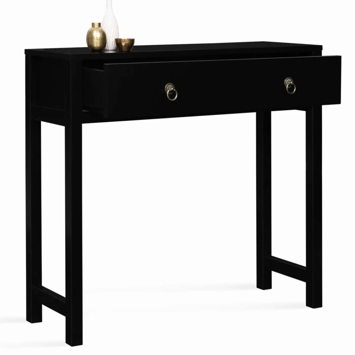 Console noire style asiatique 1 tiroir
