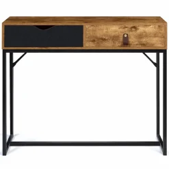 Console style industriel bois et métal 2 tiroirs