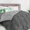 Couette bicolore 140x200 gris foncé et gris clair