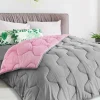Couette bicolore 220x240 rose et grise
