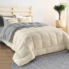Couette polaire biface 140x200 gris et crème