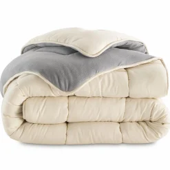 Couette polaire biface 140x200 gris et crème