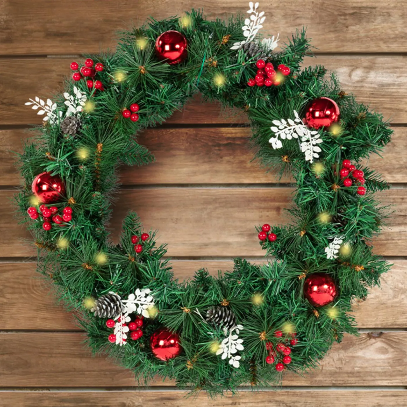 Couronne de Noël avec 20 LED blanche
