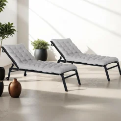 Coussin bain de soleil transat gris 180 cm