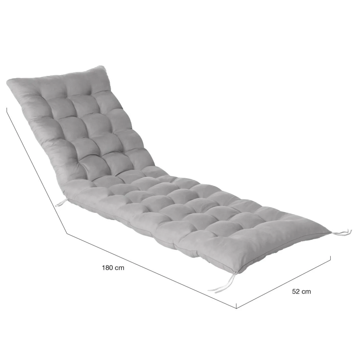 Coussin bain de soleil transat gris 180 cm