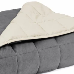 Couverture lestée 7kg 150x200 cm gris et crème