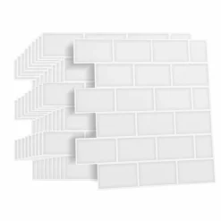 Crédence adhésive murale effet carrelage blanc