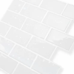 Crédence adhésive murale effet carrelage blanc