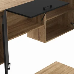Cuisine complète 240 cm avec plan de travail bois et noir