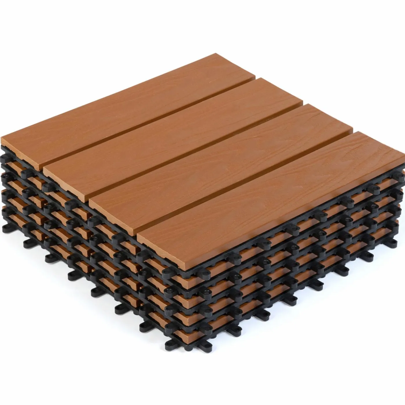 Dalles composite clipsables 30x30 CM imitation teck