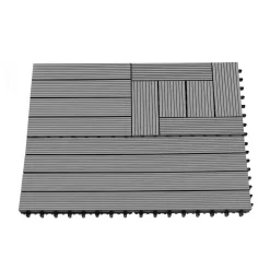 Dalles de terrasse mosaïques clipsables bois composite gris 30 x 30 cm
