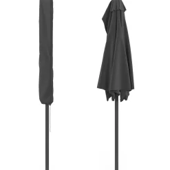 Demi parasol de balcon plage CORTE gris 2,7x1,35 M avec housse