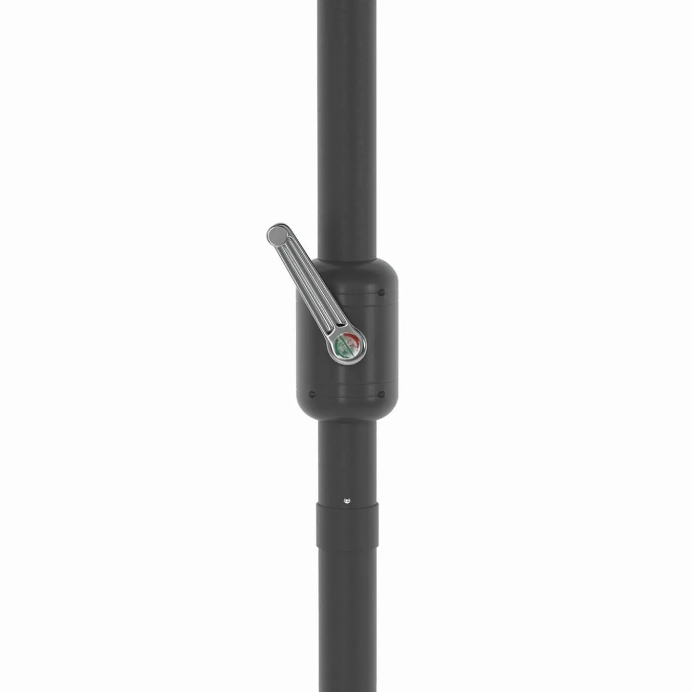 Demi parasol de balcon plage CORTE gris 2,7x1,35 M avec housse