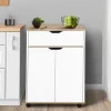 Desserte de cuisine bois blanc avec 1 grand placard + 1 tiroir
